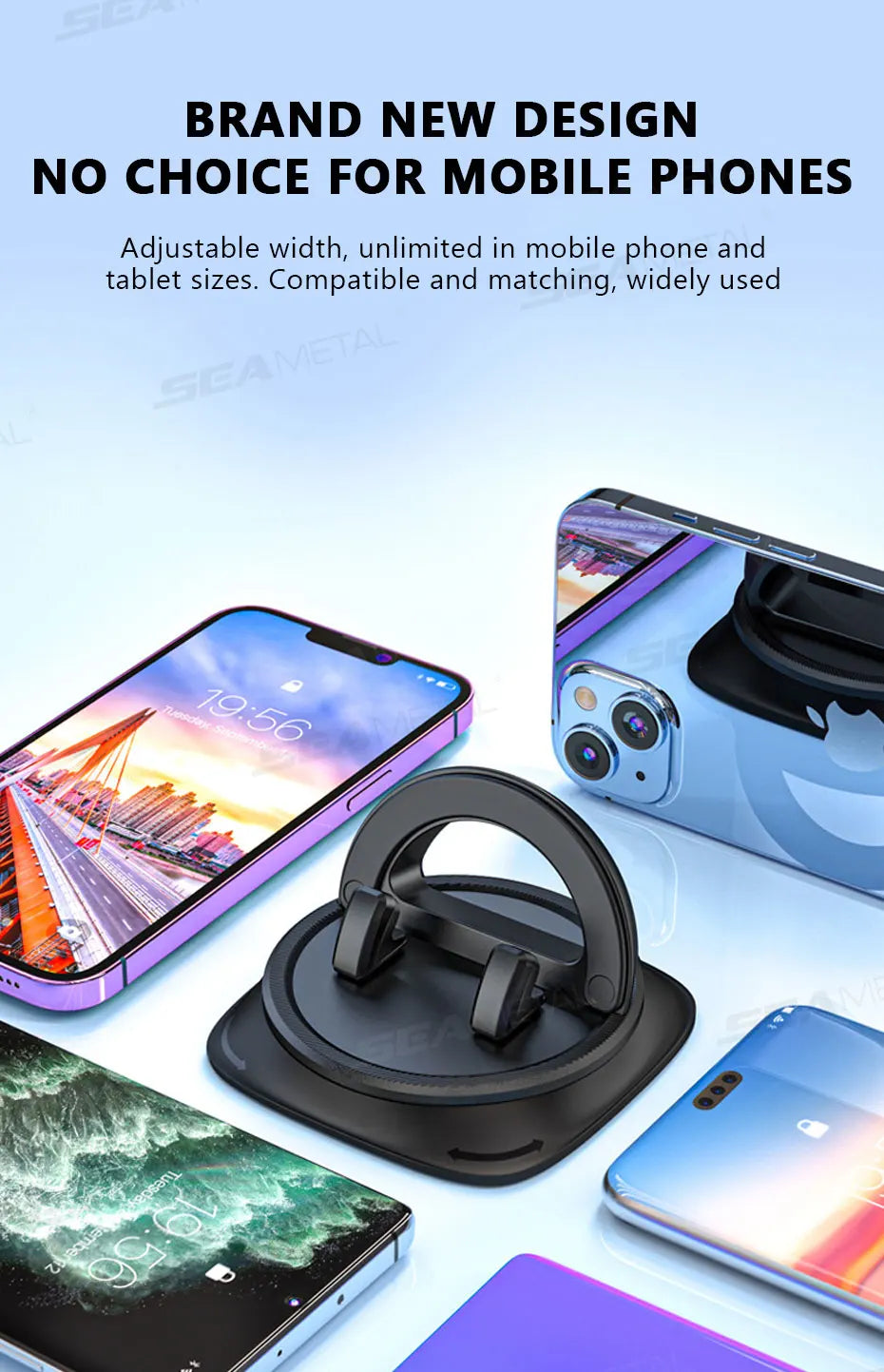 BLALION 360° Rotation Car Phone Holder Mat Pad Dashboard Automatic Clamping Anti Slip Anti bumping Stand For Phone GPS Bracket