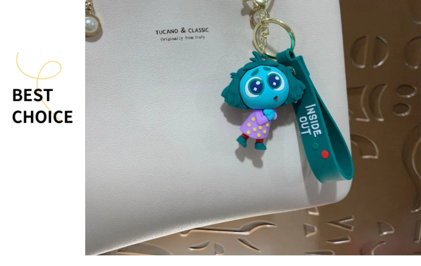 New Inside Out 2 Keychain Kawaii Disney Movie Anime Anxiety Ennui Envy Cute Girls Creative Bag Pendant Car Keychain Toys Gifts