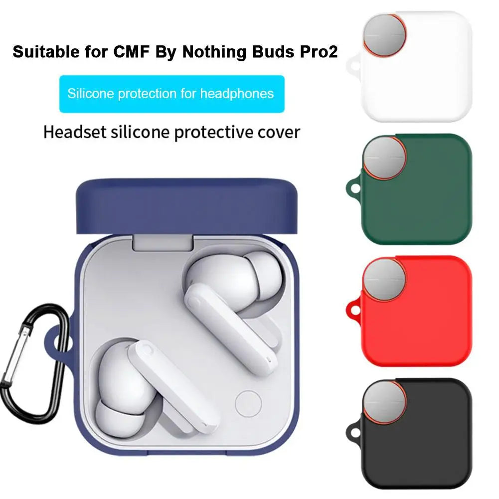 Silicone Protective Case For CMF Buds Pro 2 Cover Candy Color Soft Earphone Cover For CMF by Nothing Buds Pro 2 Case 5Colors