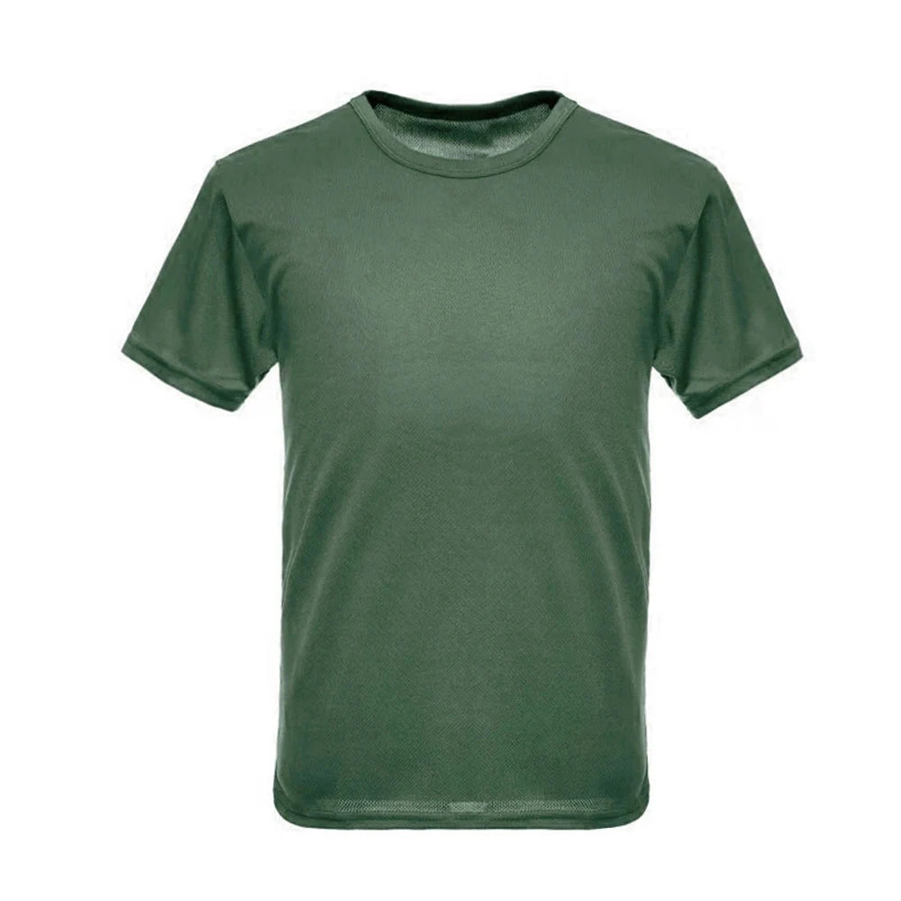 Men Casual Short Sleeve Tactical T Shirts Camouflage T-Shirt Quick Dry Outdoor Gym Top Tees Cargo T Shirt Male Clothing