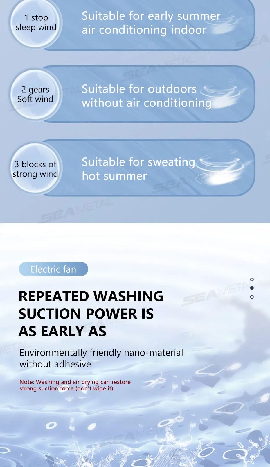 BLALION Car Fan 12V-24V Large Wind Three Speed Control Low Noise Portable Suction Cup Single Head Auto Cooling Fan USB Powered
