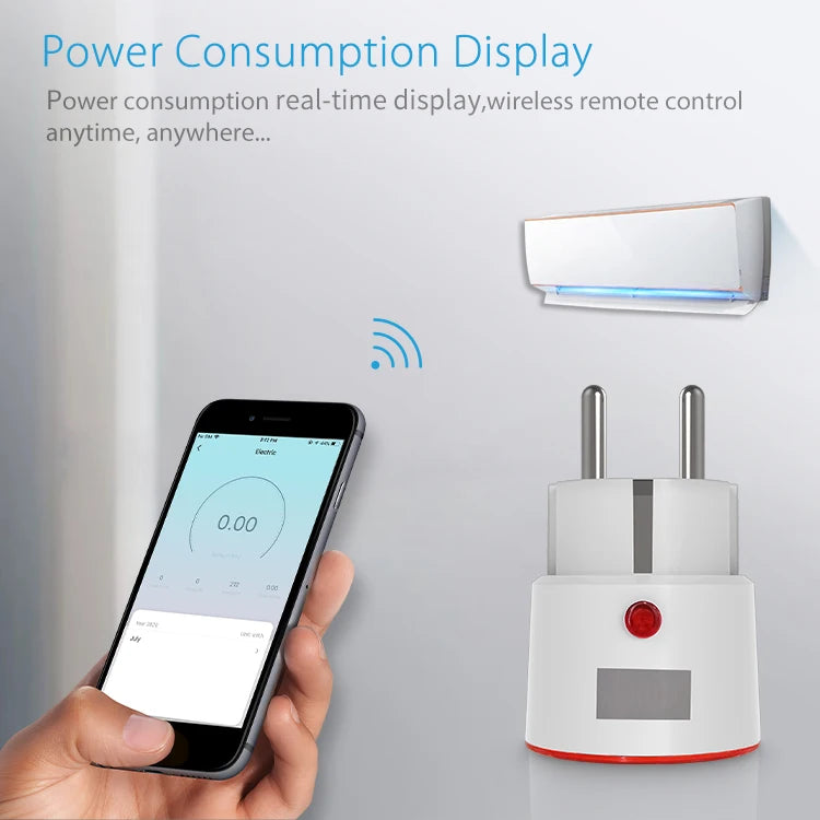 Tuya WiFi Smart Plug Socket EU 16A with Power Monitoring Timing Voice Control Works with Alexa Google Home Smart Life