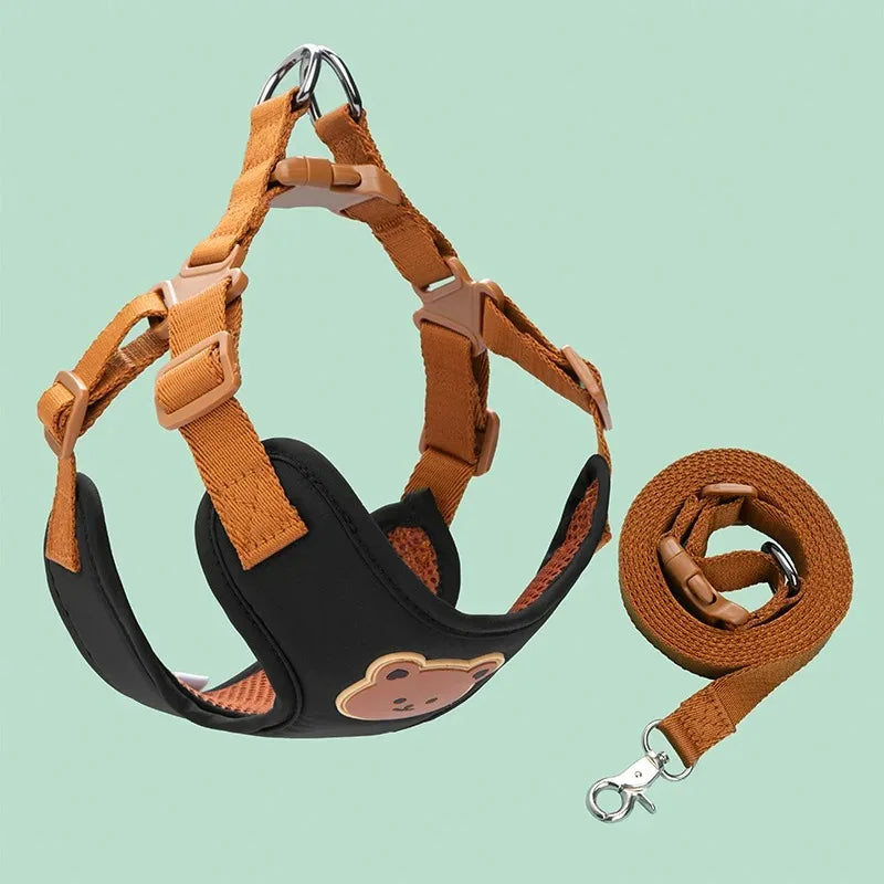 Dog Harness Chest Strap Pet Accessories Dogs Collars Pet Vests Accessories Pets Collar Leash Set Puppy Leather