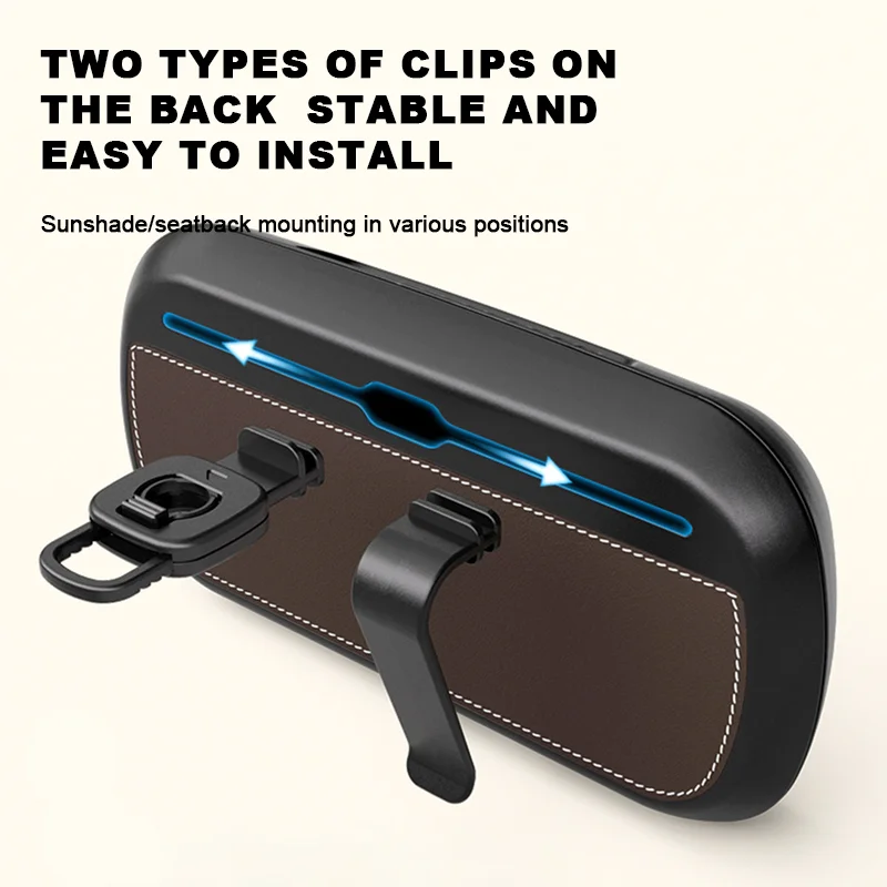 BLALION Car Tissue Box with Temporary Parking Card Sun Visor Backseat Tissue Holder Leather Case Auto Interior Accessories