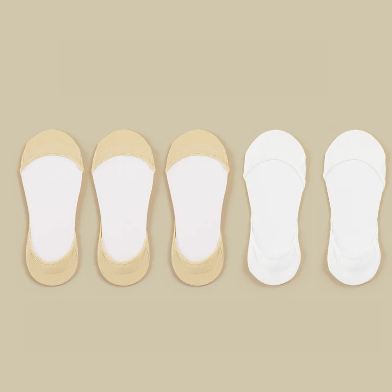 Socks women's Cotton Invisible Summer Thin Breathable Soft Silicone Non-Slip Fashion For High Heels Boat Socks Sole Socks 5 Pair