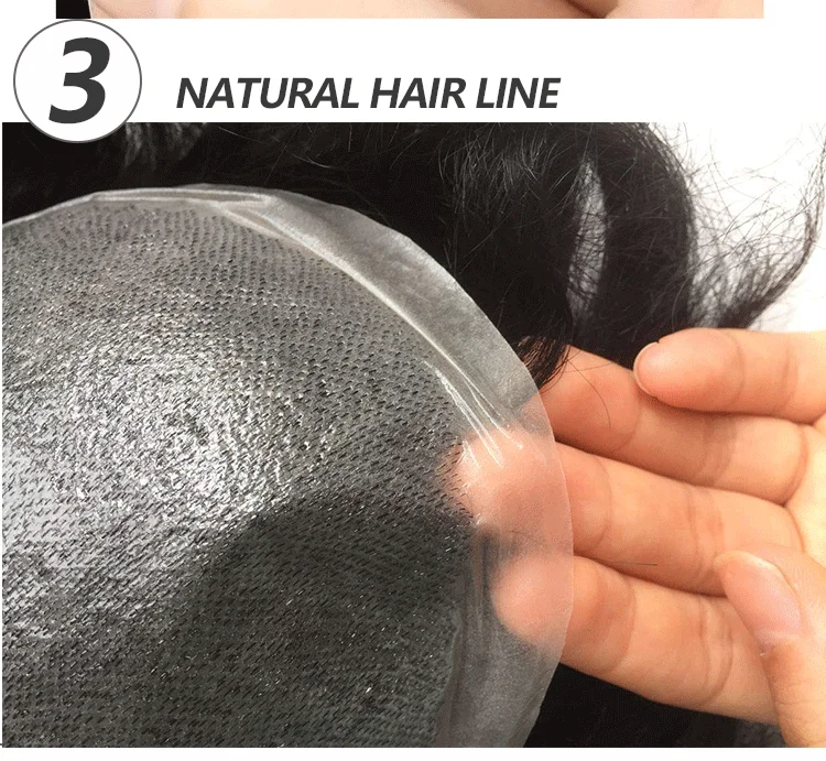 Toupee for Men 0.04mm Thin Skin PU Human Hair Prosthesis and Hair Units Hair Replacement System base 10*8