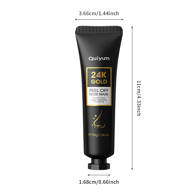 24K Gold Blackhead Remove Mask Peel Nasal Strips Deep Cleansing Shrink Pore Nose Black Head Remove Even Skin Tone 30g