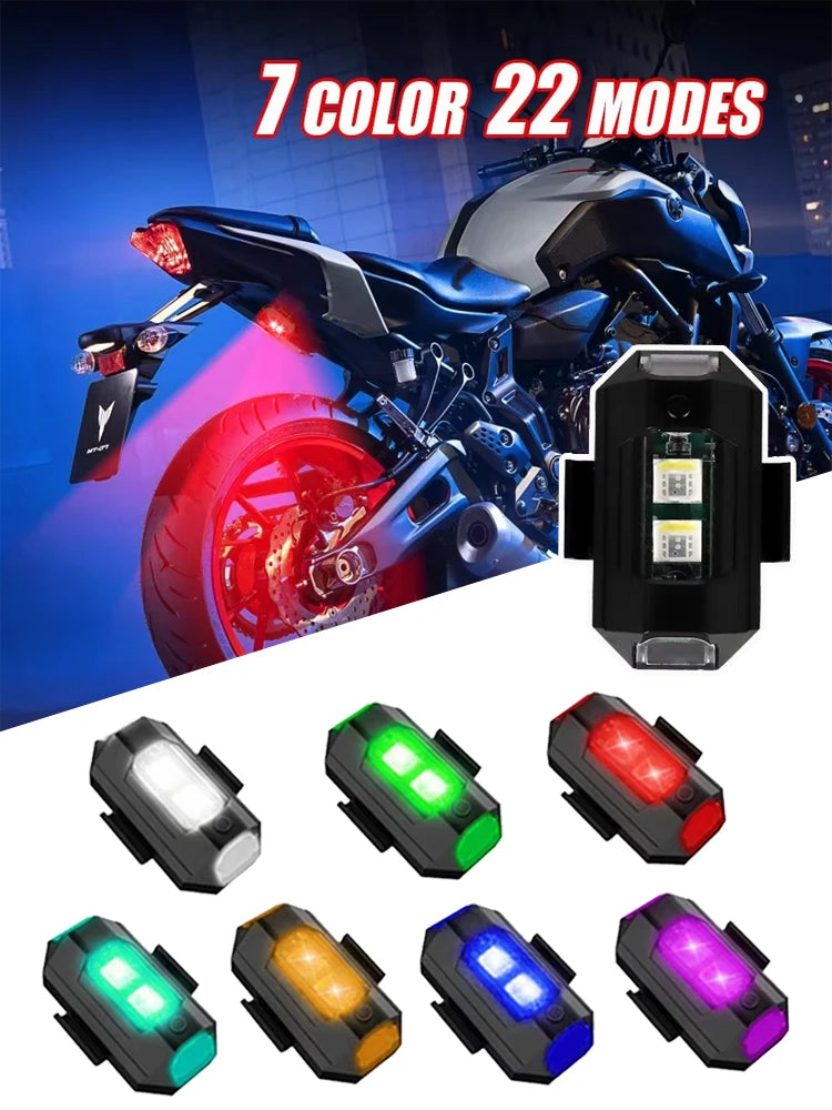 BLALION Motorcycle Light Drone Strobe Light 7Color Mini USB LED Anti-Collision Bike Aircraft Night Flashing Warning Signal Light