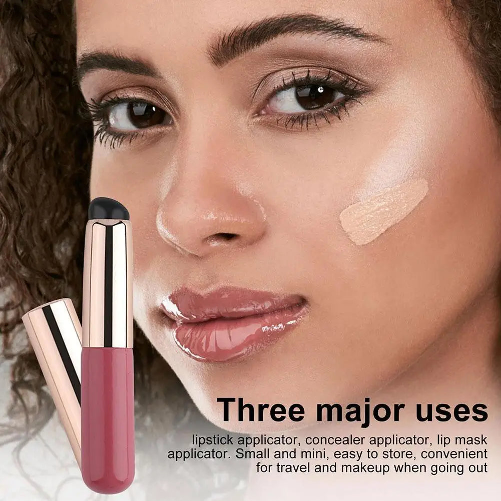 Upgrade Silicone Lip Brush Portable Round Head Lip Brush Professional Mini Concealer Smudge Brush With Cover Makeup Brush