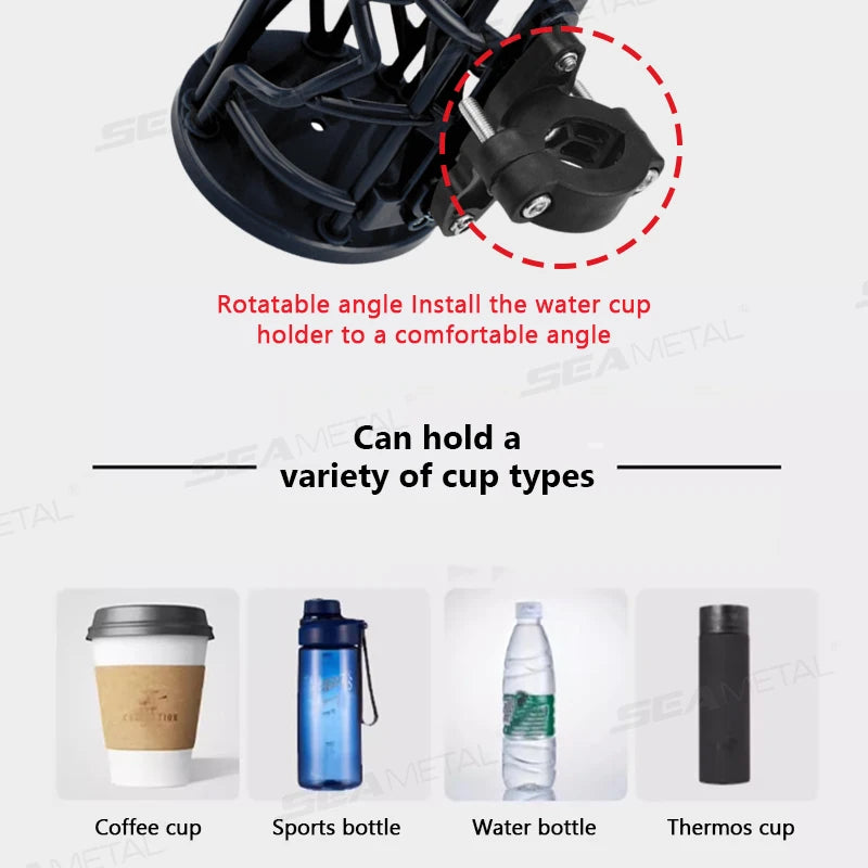 BLALION Motorcycle Universal Drink Holder Bike Water Cup Bottle Holder Handlebar Bottle Holder ABS Water Bottle Cage Accessory