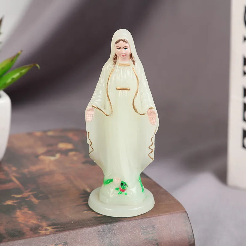 Small Catholic Mary Statue Madonna Handmade Virgin Mary Statue Jesus Desktop Home Decorative Ornaments 6.5-15cm