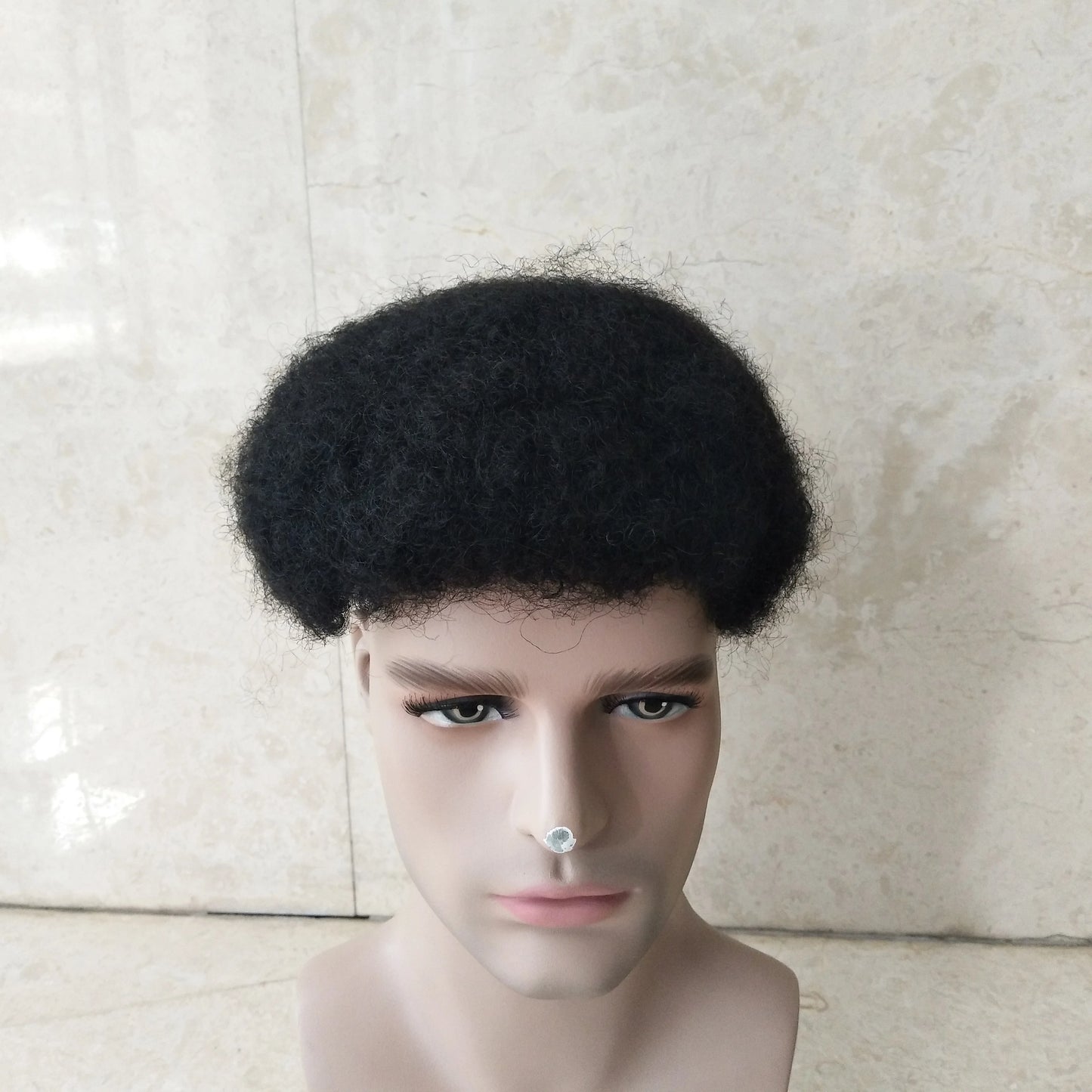 NLW 4mm Afro Curl Men Toupee 10*8 Hair replacement system for Men Full Lace Hair pieces Hair prosthesis Hair units base