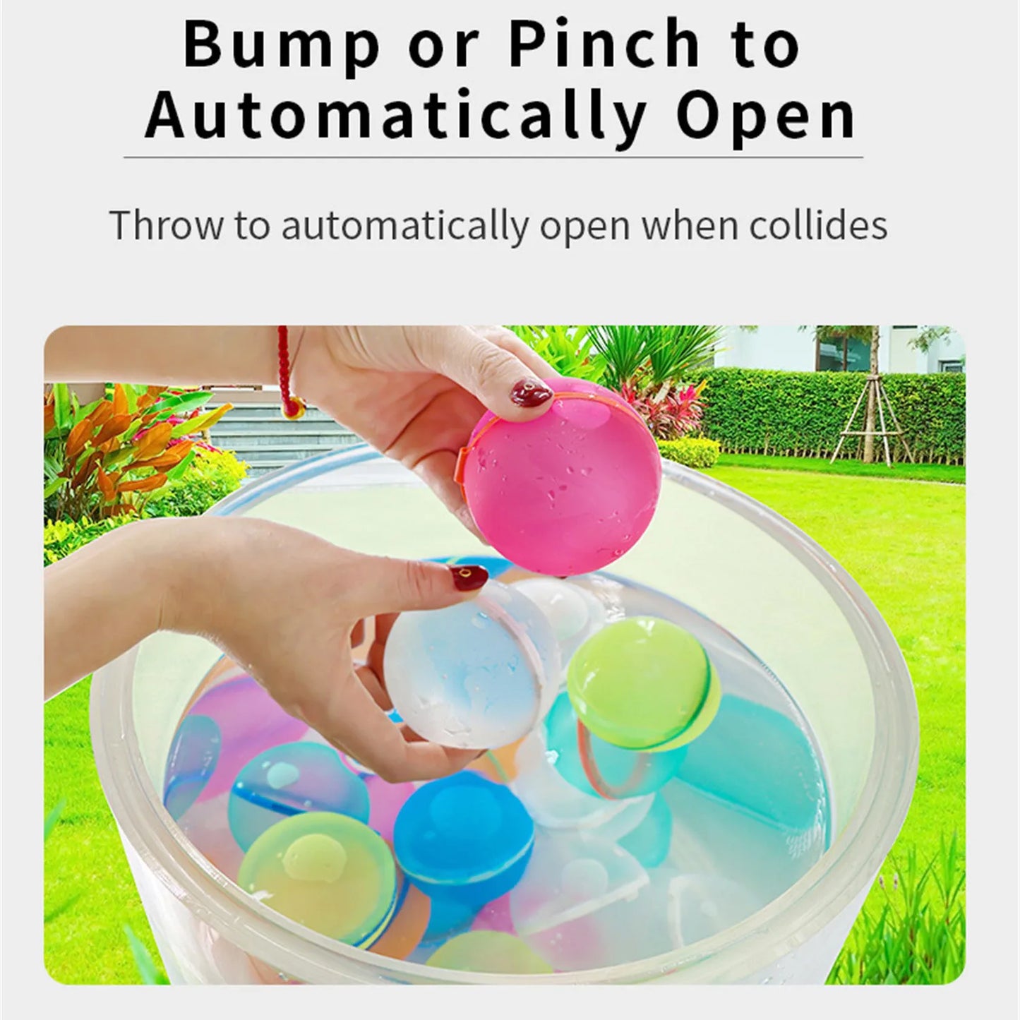 Swimming Pool Magnetic Reusable Water Balloons Refillable Water Balloon Quick Fill Self Sealing Water Bomb Splash Balls for Kids
