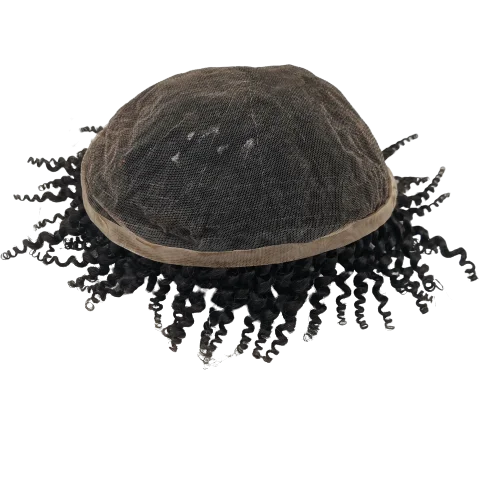 NLW 8mm Afro Curl Men Toupee 10*8 Hair replacement system for Men Full Lace Hair pieces Hair prosthesis Hair units base