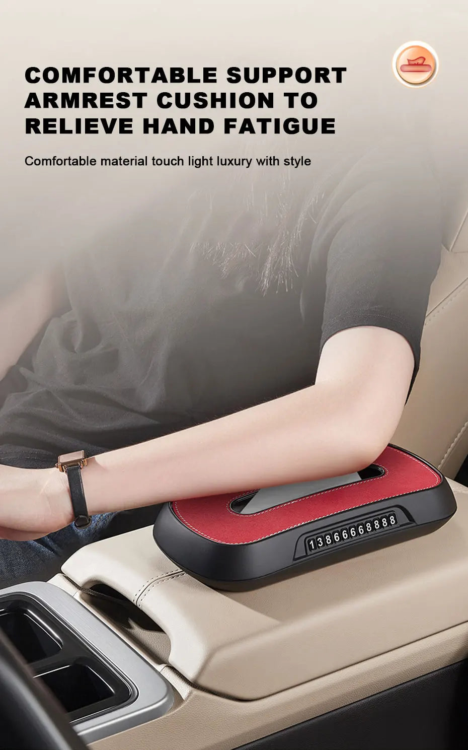 BLALION Car Tissue Box with Temporary Parking Card Sun Visor Backseat Tissue Holder Leather Case Auto Interior Accessories