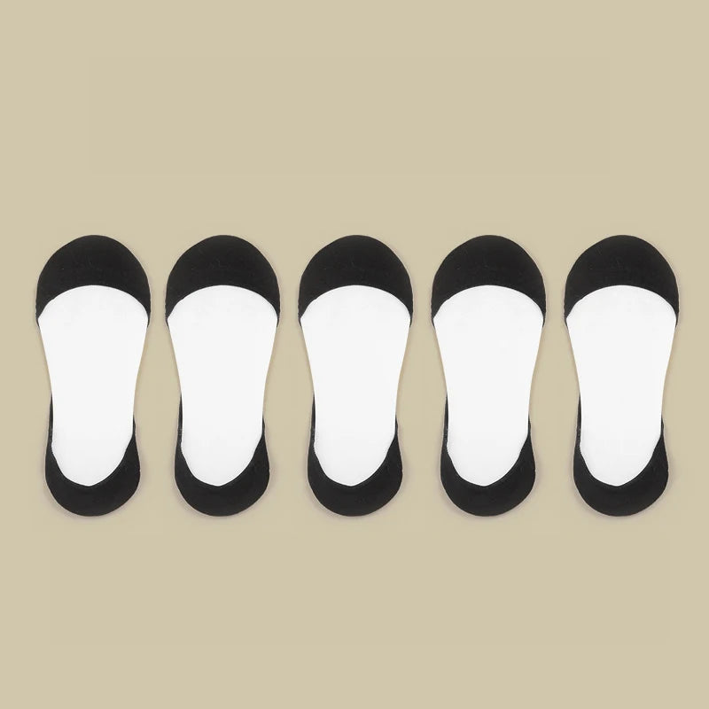 Socks women's Cotton Invisible Summer Thin Breathable Soft Silicone Non-Slip Fashion For High Heels Boat Socks Sole Socks 5 Pair