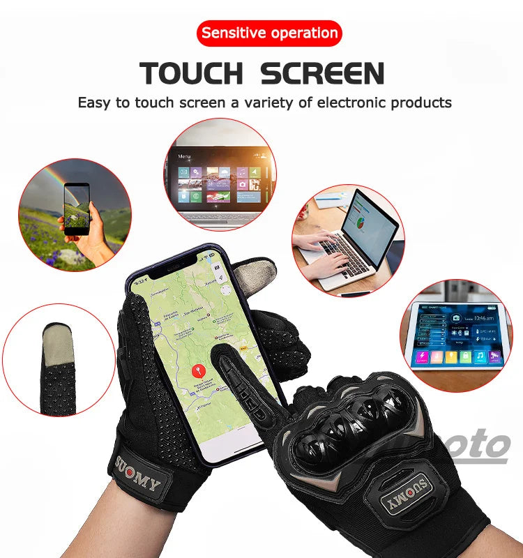 Suomy Motorcycle Gloves Men Women Summer Motorbike Racing Gloves Touch Screen Breathable Motocross Moto Biker Cycling Gloves