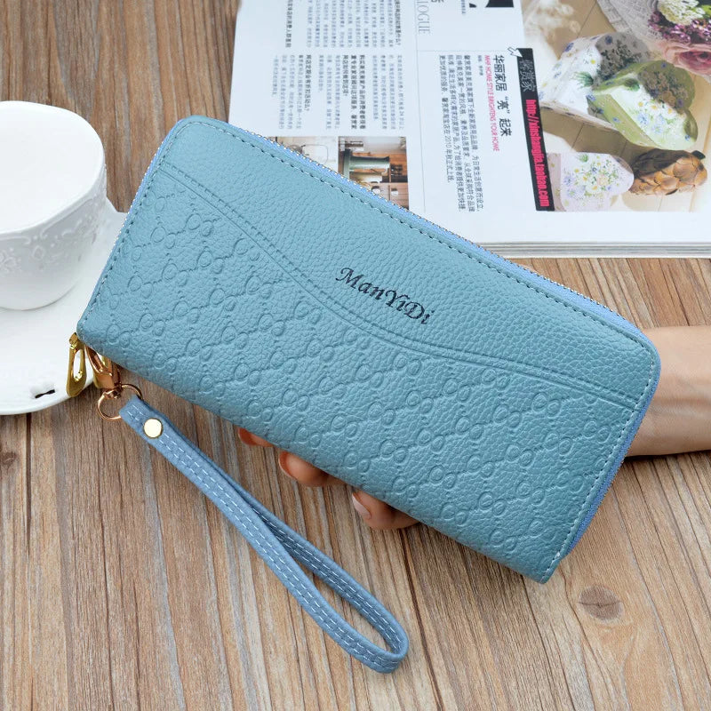 New Long Women's Wallet Female Purses Tassel Coin Purse Card Holder Wallets Double Zipper Pu Leather Clutch Phone Bag