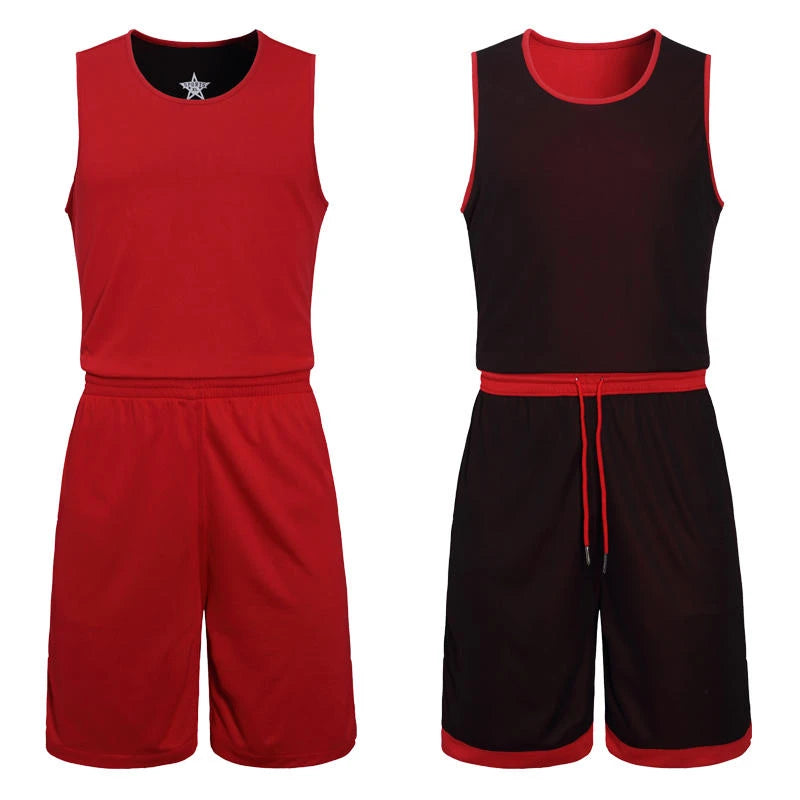 NASA GISS Double sided Basketball Suit Ice Silk Sports Set Men's Summer Quick Drying Men's Running and Fitness Sleeveless T-shir