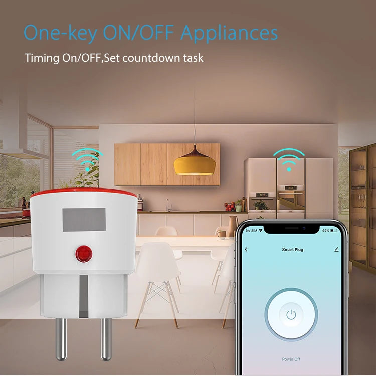 Tuya WiFi Smart Plug Socket EU 16A with Power Monitoring Timing Voice Control Works with Alexa Google Home Smart Life