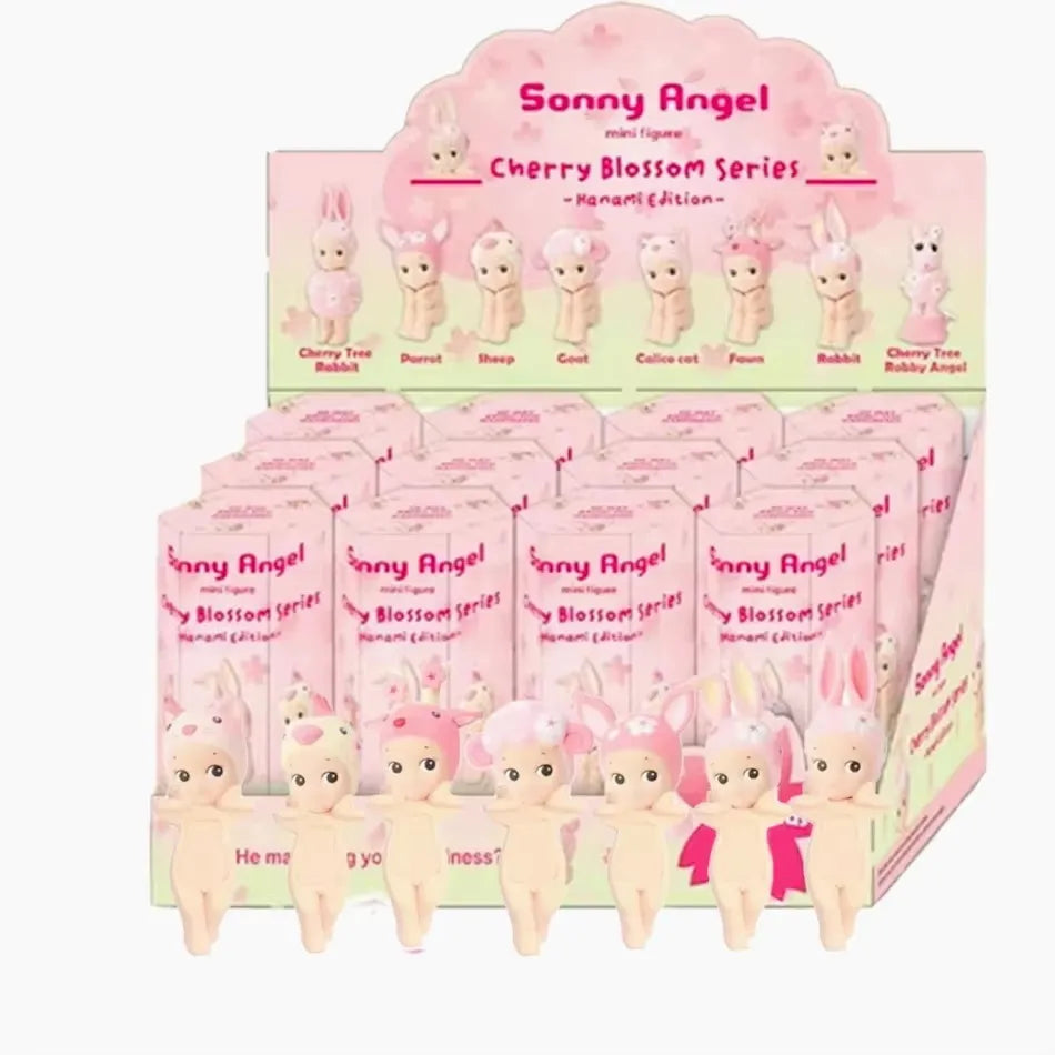 Angel Cherry Blossom Series Pink Erect Blind Box Mystery Box Mini Figure Dolls Car Phone Decoration Model Festival Gifts