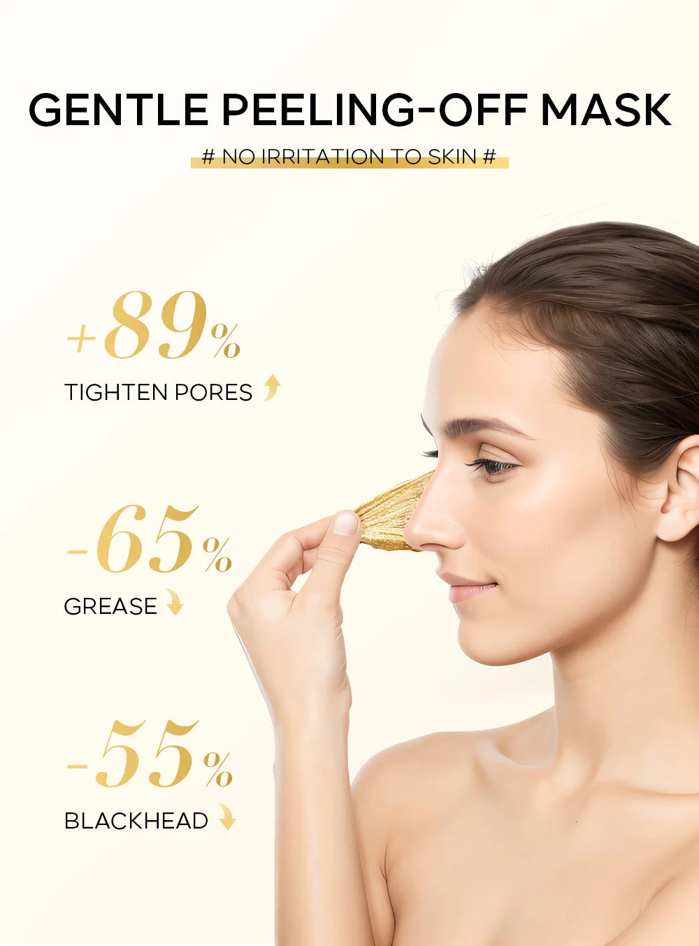 24K Gold Blackhead Remove Mask Peel Nasal Strips Deep Cleansing Shrink Pore Nose Black Head Remove Even Skin Tone 30g