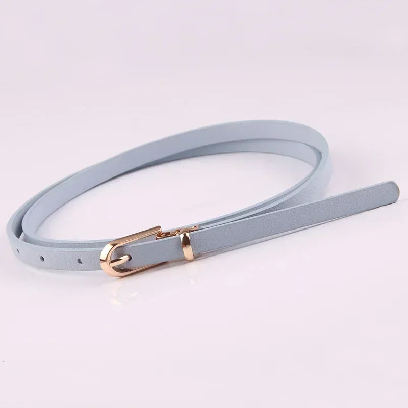 PU Leather Dress Skirt Waist Elastic Thin Belts Ladies Waistband Fashion Belts for Women Luxury Design Women Double Pearl Belt
