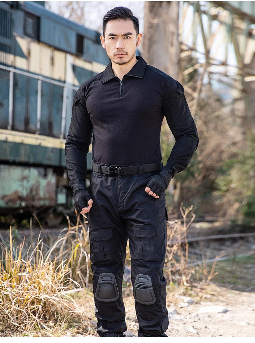 Outdoor Tactical Hiking T-Shirts Men Combat Camouflage Long Sleeve Hunting Training Climbing Shirt Cotton Sport Clothes