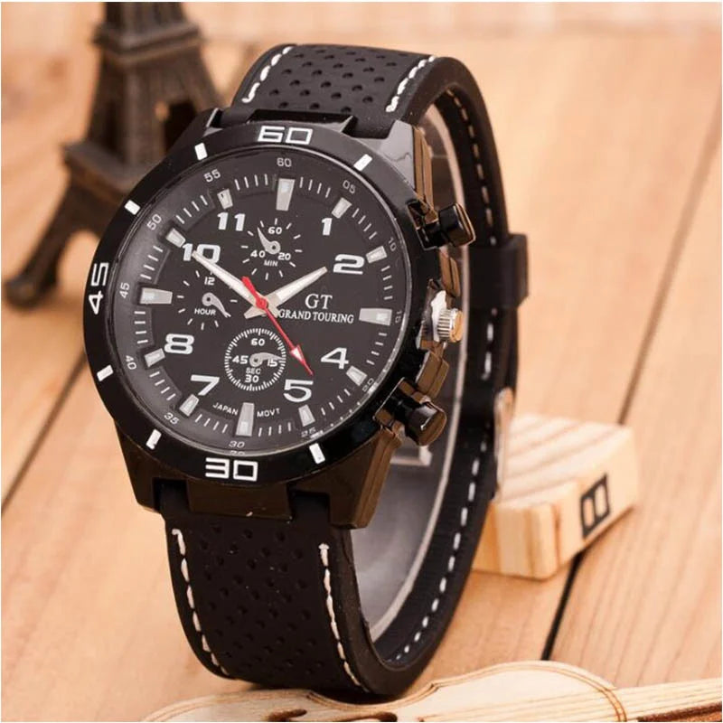 Kegllect Men Quartz Watch Silicone Strap Business Fashion Watches