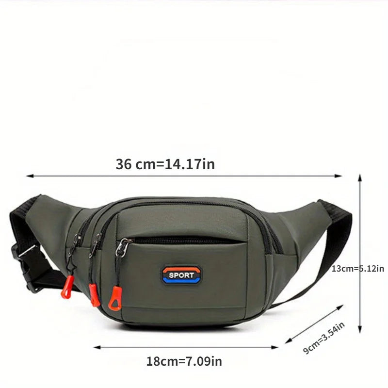 Men's Outdoor Sports Waist Bag, Mountaineering & Running Chest Bag, Waterproof Multifunctional Crossbody Bag