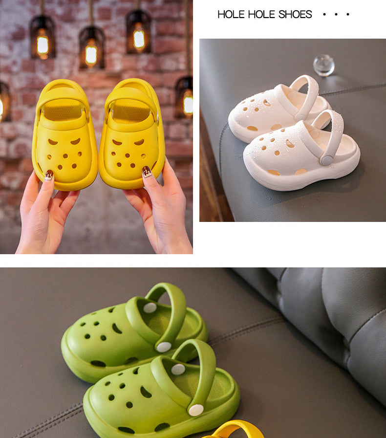 2023 Boys Girls Summer Kids Clogs Children's Hole Shoes Infant Indoor Slippers Non-Slip Beach Sandals Toddler Baby Home Shoes