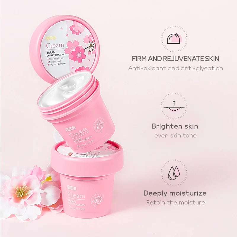 Cherry Face Cream Anti-Aging Cream Moisturizing Anti-Wrinkle Collagen Hyaluronic Acid Cream Skin Care Cosmetics 40g