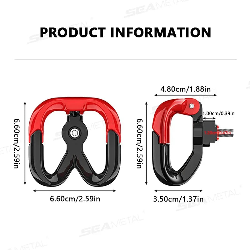 BLALION Motorcycle Helment Hook Holder Hand Bag Double Hook Luggage Shopping Bag Hangers Aluminum Alloy Motorcycle Accessories