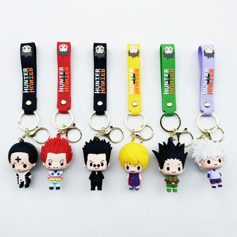 Anime Hunter X Hunter Keychain Silicone Figure Car Keychains Key Chain Pendant Keyring Accessories Holder Bag Jewelry Gifts