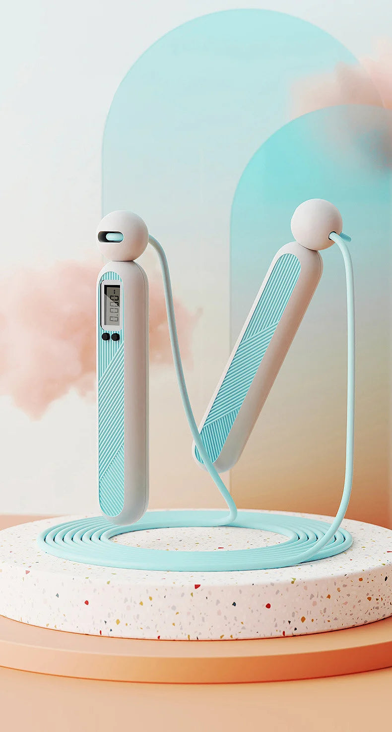 Electronic Counting Jumping Rope 360 Rotation Fat Burning Fitness PVC Solid Material Skipping Rope Indoor Sports Jumping Rope