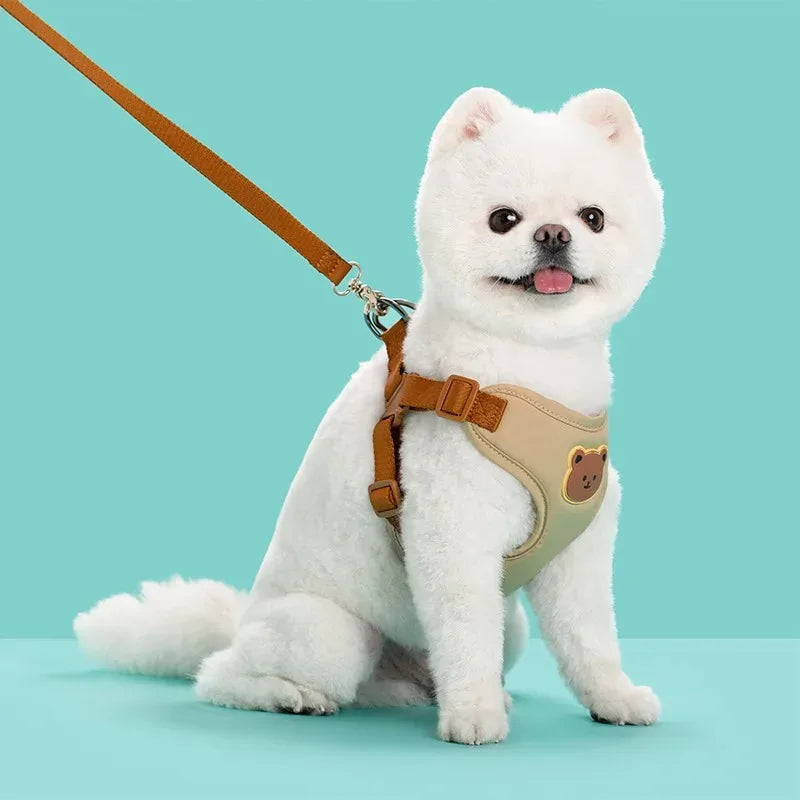 Dog Harness Chest Strap Pet Accessories Dogs Collars Pet Vests Accessories Pets Collar Leash Set Puppy Leather