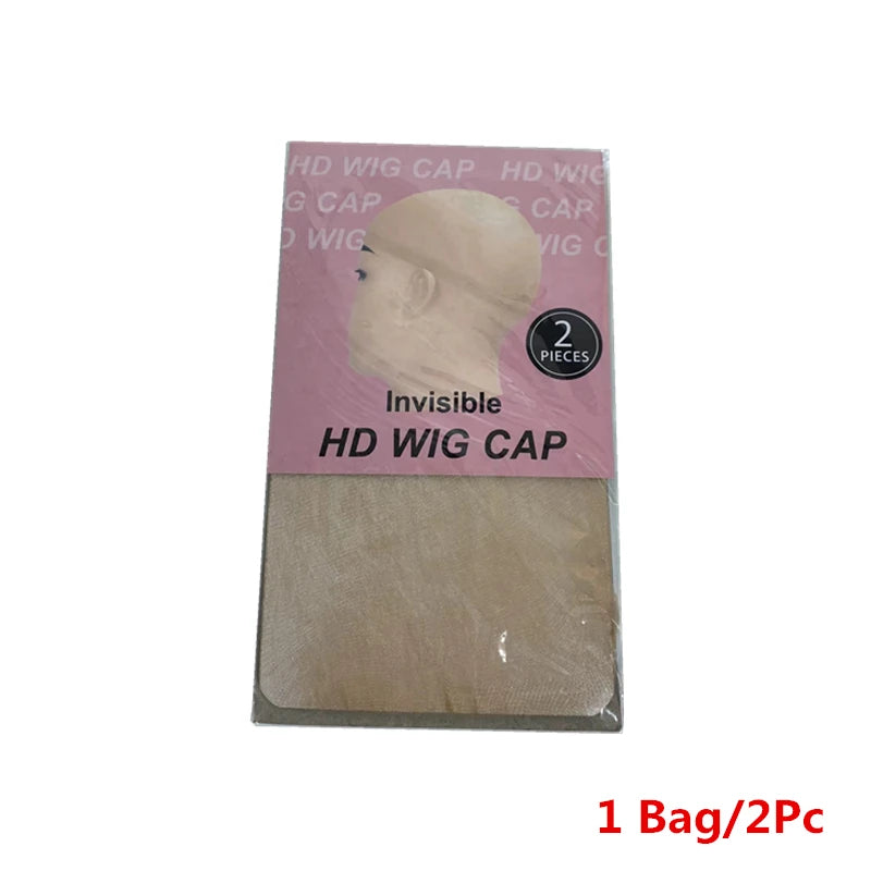1/5/10 Pack Transparent HD Wig Caps Invisible Sheer Breathable Ultra-Thin Stretchy Stocking Caps for Lace Front Wigs