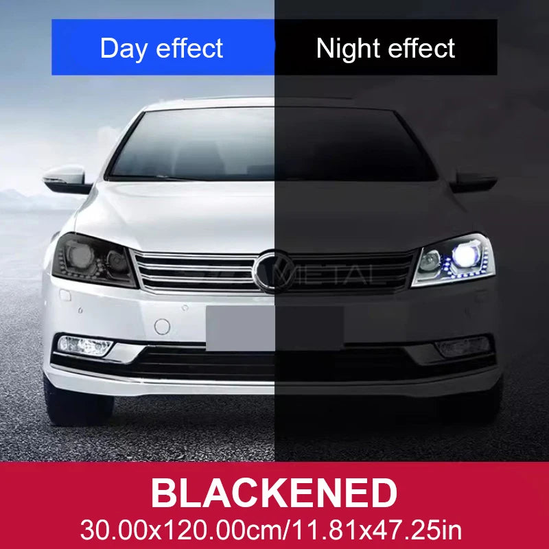 BLALION Photochromic Car Headlight Film TPU Anti Scratch Repairing HD Headlight Film Black/Purple Headlamp Protective Sticker