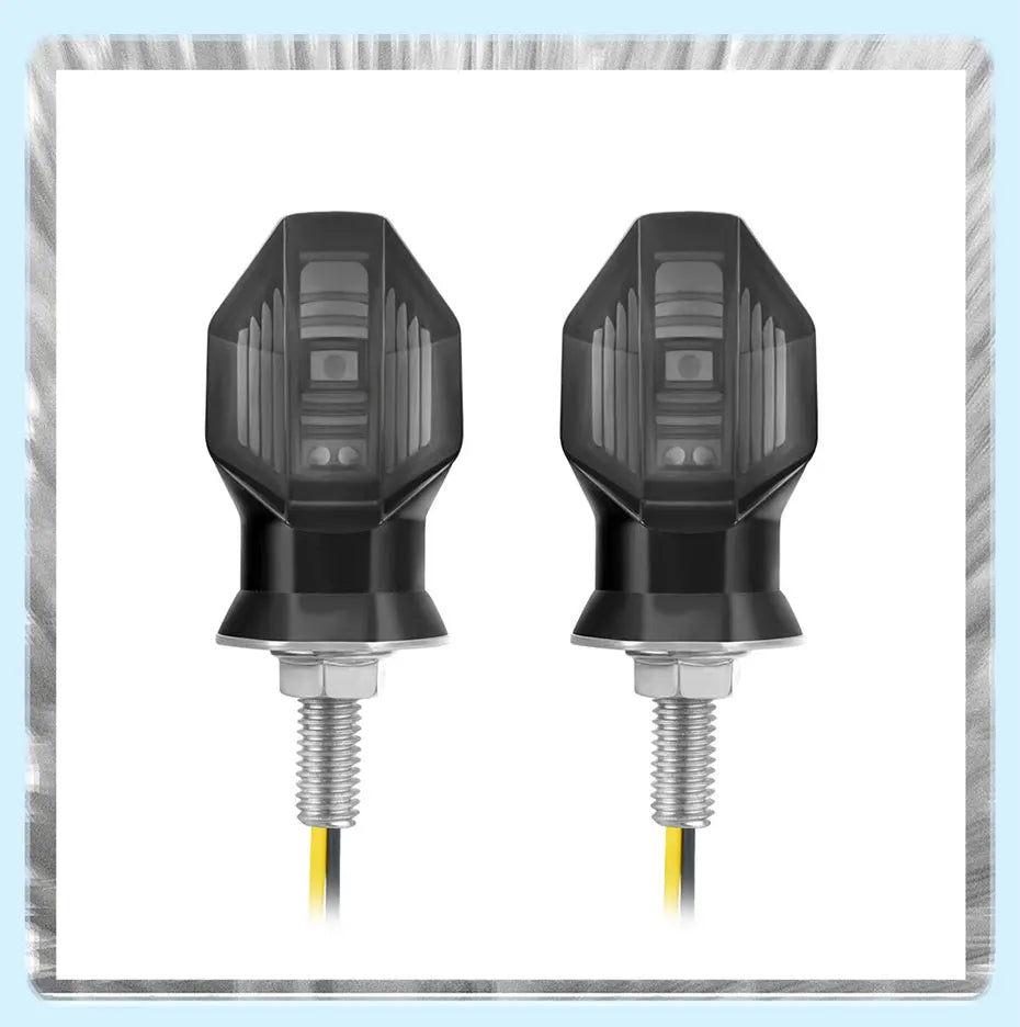 BLALION 2PCS Motorcycle Turn Signal Light LED Amber Lamp Turn Signals Indicators Flashers 12V Flasher Lamp Motorbike Accessories