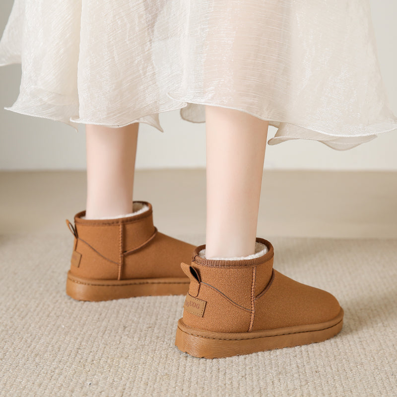 Snow Boots Women's Short Tube Thickened Cotton Shoes Non-slip Winter New Shoes Student Women's Shoes 2023 Black Boots