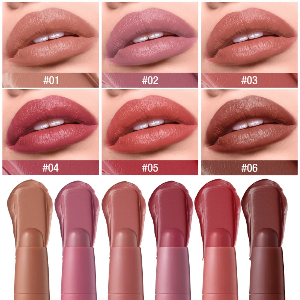 Smooth Matte Lipstick - Long-Lasting, Moisturizing, and Easy to Apply Lip Glaze with Rotating Pen Design - Perfect for Everyday