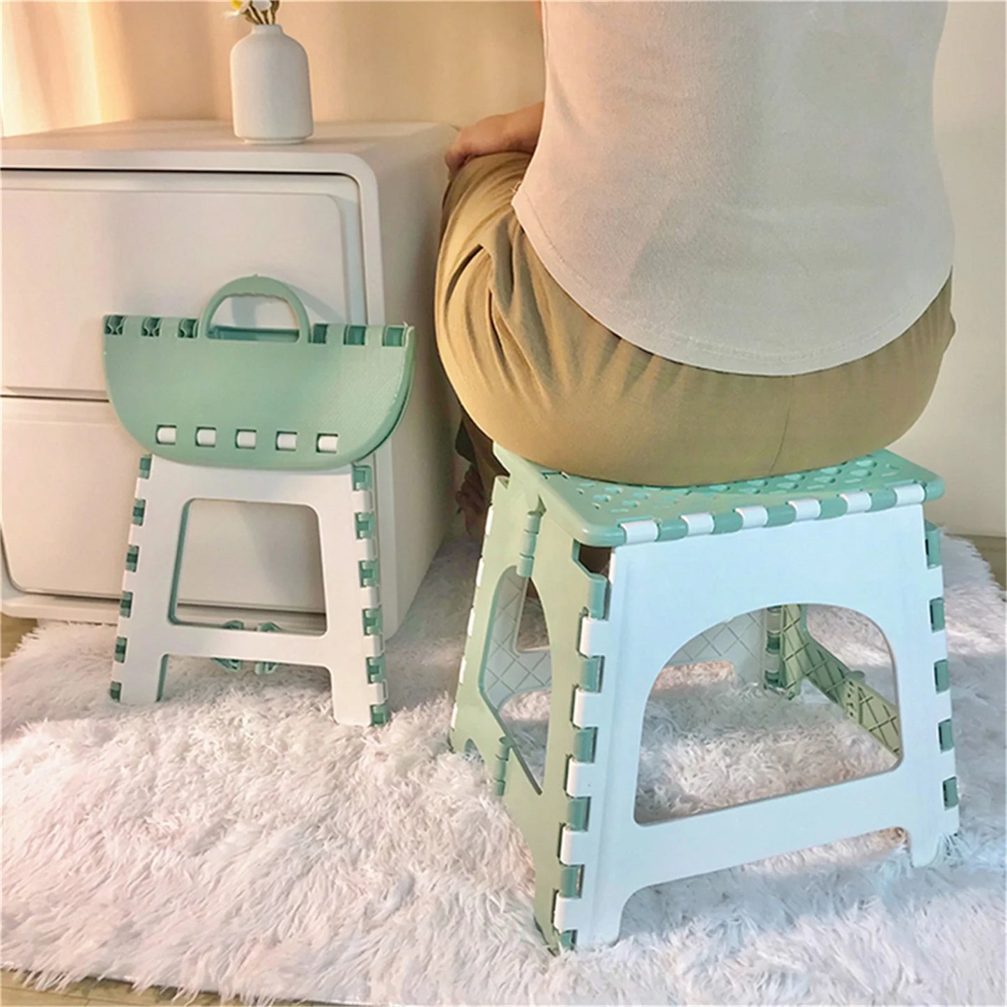Foldable Stool Portable Outdoor Fishing Stool Creative Stall Plastic Small Bench Hand Showing Camp Folding Bench