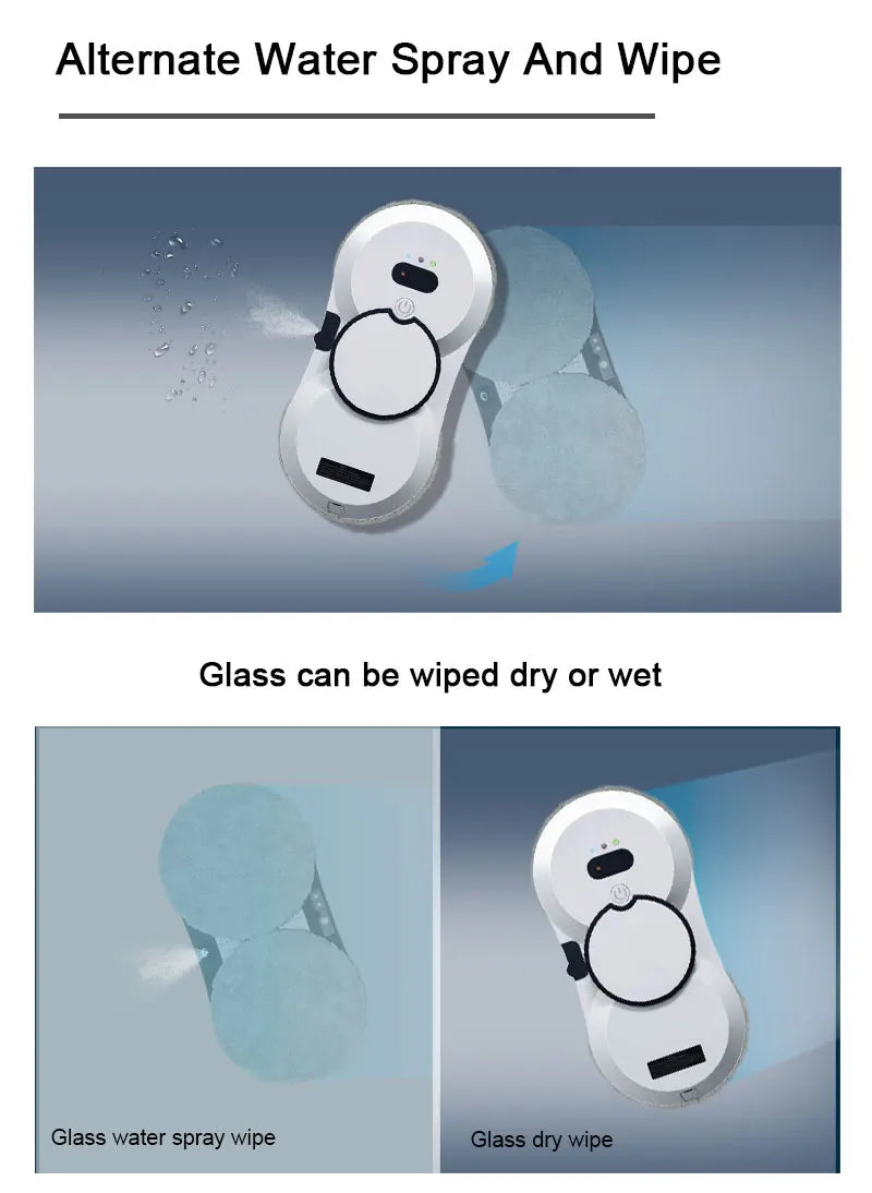 PuRuiKai robot electric automatic window cleaning Robotic vacuum cleaner, with remote control, automatic spray