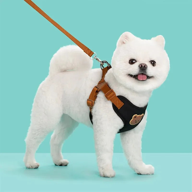 Dog Harness Chest Strap Pet Accessories Dogs Collars Pet Vests Accessories Pets Collar Leash Set Puppy Leather