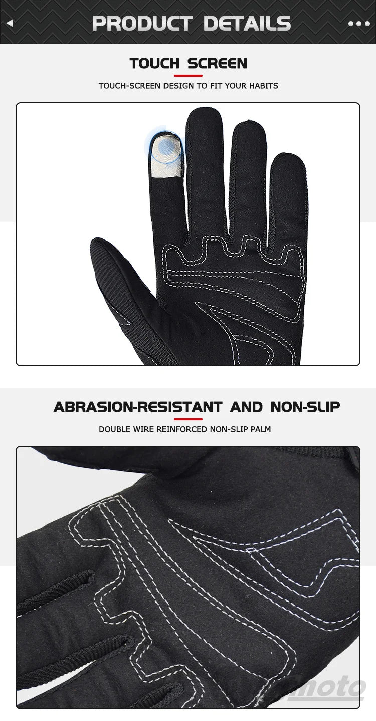 SUOMY Summer Motorcycle Gloves Men Women Touch Function Motorbike Racing Glove Full Finger Guantes Moto Biker Cycling Gloves