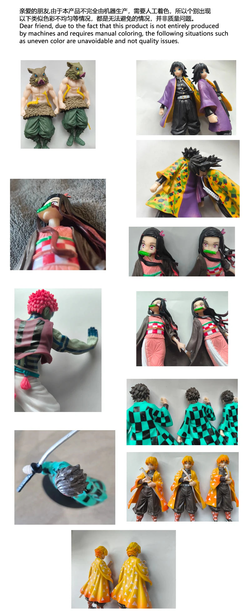 Anime Kamado Tanjirou Nezuko Demon Slayer Figure Action Figures PVC Model Toys Zenitsu Figurine Inosuke Kimetsu No Yaiba Figura