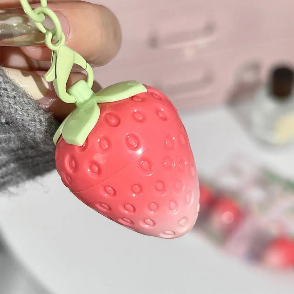 Mini Strawberry Warm Change Lip Balm Moisturizing Anti-dry Easy To Carry Anti-cracking Lipstick Colored Lip Gloss Makeup