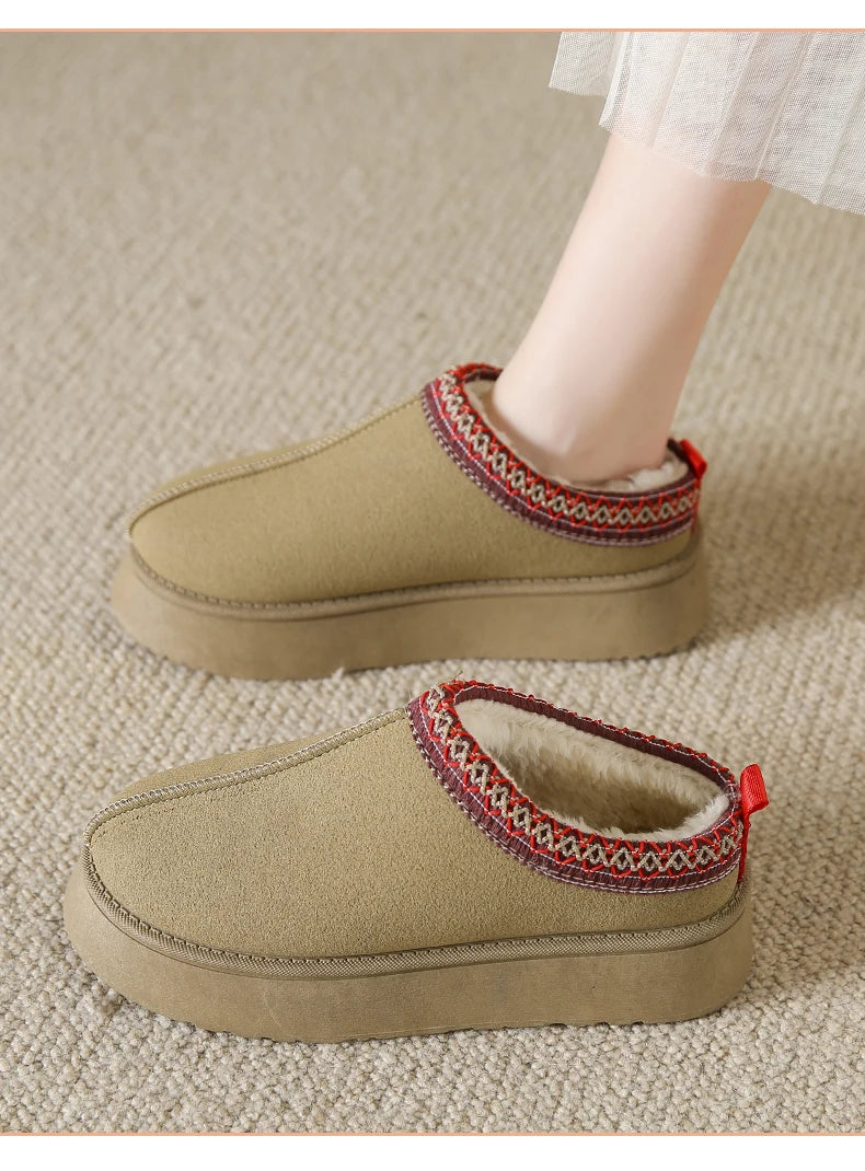 Winter Womens Slippers Fur Winter Warm Home Girls Slippers Women Man Casual Luxury Faux Suede Plush Shoes Thicken Indoor