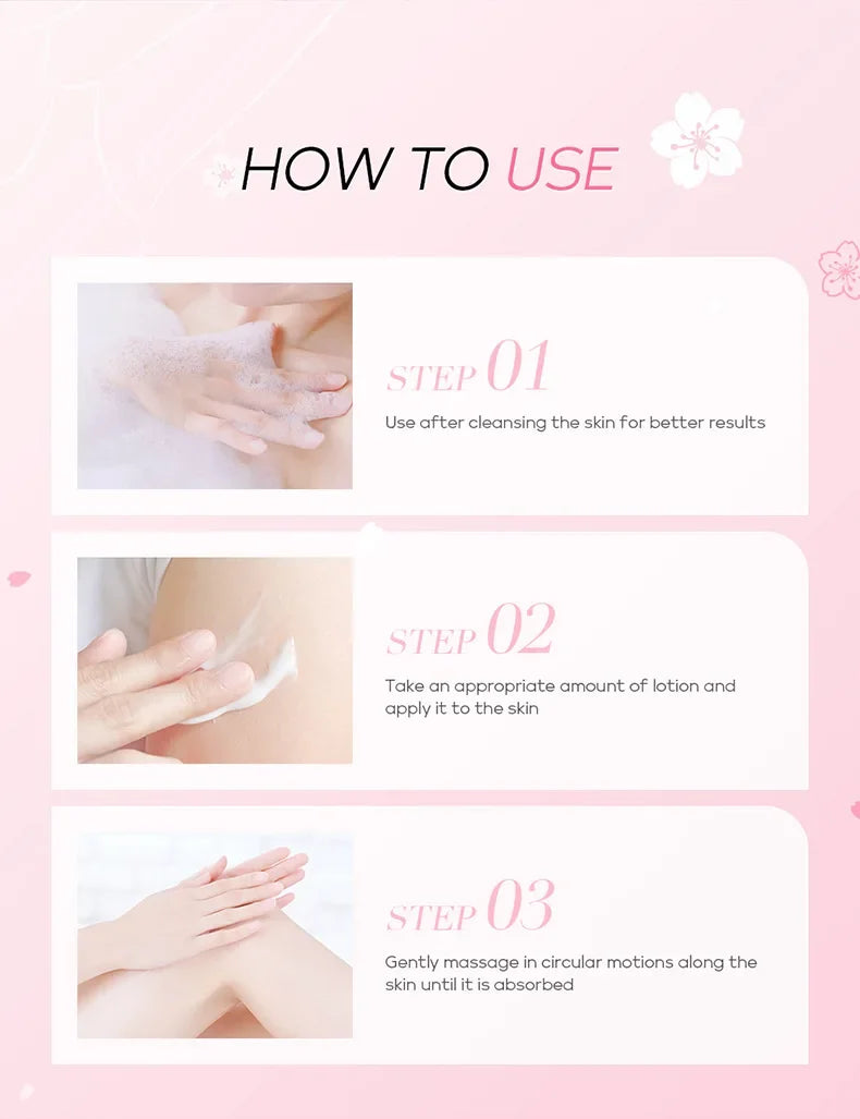 Laikou Sakura Body Whitening Lotion Dark Spot Remover For Underarms Knees Elbows Melanin Bleaching Lightening Cream 30g