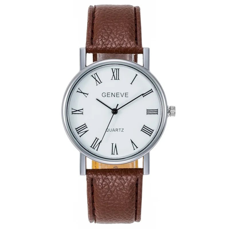 【Ready Stock】Kegllect Simple Roman Numerals Men Watch Casual Belt Men Quartz Watches